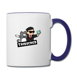 Triggered Diamond Hands Contrast Coffee Mug - white/cobalt blue