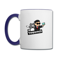 Triggered Diamond Hands Contrast Coffee Mug - white/cobalt blue