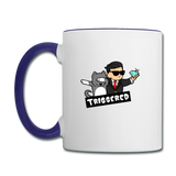 Triggered Diamond Hands Contrast Coffee Mug - white/cobalt blue