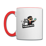 Triggered Diamond Hands Contrast Coffee Mug - white/red