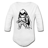Character #56 Organic Long Sleeve Baby Bodysuit - white