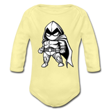 Character #56 Organic Long Sleeve Baby Bodysuit - washed yellow