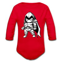 Character #56 Organic Long Sleeve Baby Bodysuit - red