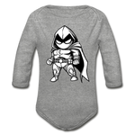Character #56 Organic Long Sleeve Baby Bodysuit - heather gray