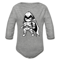 Character #56 Organic Long Sleeve Baby Bodysuit - heather gray
