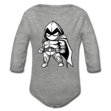 Character #56 Organic Long Sleeve Baby Bodysuit - heather gray