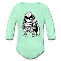 Character #56 Organic Long Sleeve Baby Bodysuit - light mint