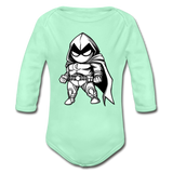 Character #56 Organic Long Sleeve Baby Bodysuit - light mint