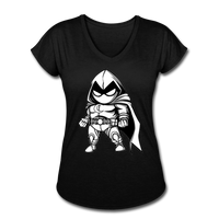 Character #56 Women's Tri-Blend V-Neck T-Shirt - black