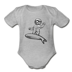 Character #57 Organic Short Sleeve Baby Bodysuit - heather gray