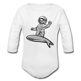 Character #57 Organic Long Sleeve Baby Bodysuit - white