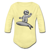 Character #57 Organic Long Sleeve Baby Bodysuit - washed yellow
