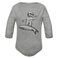 Character #57 Organic Long Sleeve Baby Bodysuit - heather gray