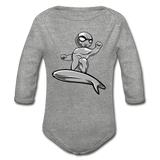 Character #57 Organic Long Sleeve Baby Bodysuit - heather gray
