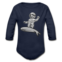 Character #57 Organic Long Sleeve Baby Bodysuit - dark navy