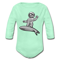Character #57 Organic Long Sleeve Baby Bodysuit - light mint