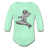 Character #57 Organic Long Sleeve Baby Bodysuit - light mint