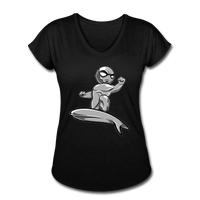 Character #57 Women's Tri-Blend V-Neck T-Shirt - black