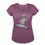 Character #57 Women's Tri-Blend V-Neck T-Shirt - heather plum