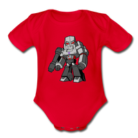 Character #58 Organic Short Sleeve Baby Bodysuit - red