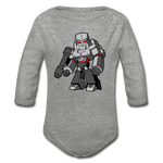 Character #58 Organic Long Sleeve Baby Bodysuit - heather gray