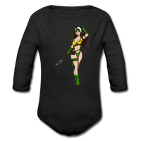 Character #59 Organic Long Sleeve Baby Bodysuit - black
