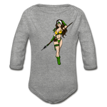 Character #59 Organic Long Sleeve Baby Bodysuit - heather gray