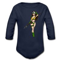 Character #59 Organic Long Sleeve Baby Bodysuit - dark navy