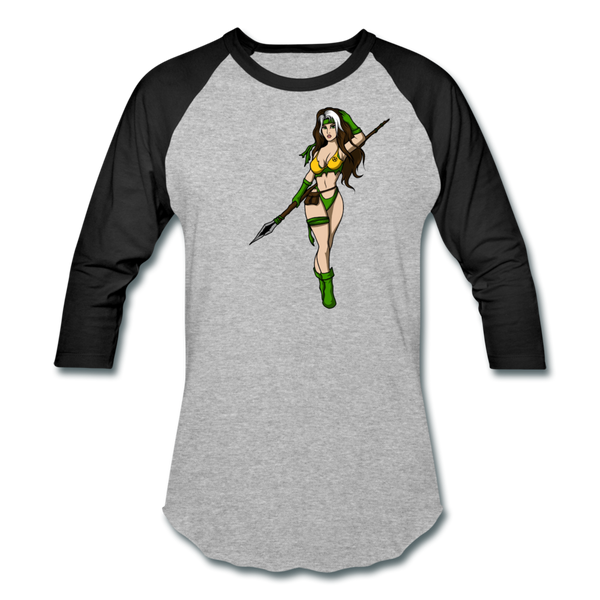 Character #59 Baseball T-Shirt - heather gray/black