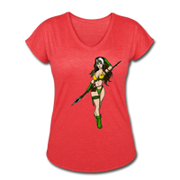 Character #59 Women's Tri-Blend V-Neck T-Shirt - heather red