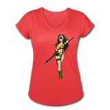 Character #59 Women's Tri-Blend V-Neck T-Shirt - heather red