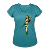 Character #59 Women's Tri-Blend V-Neck T-Shirt - heather turquoise