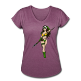 Character #59 Women's Tri-Blend V-Neck T-Shirt - heather plum