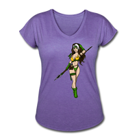 Character #59 Women's Tri-Blend V-Neck T-Shirt - purple heather