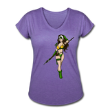 Character #59 Women's Tri-Blend V-Neck T-Shirt - purple heather