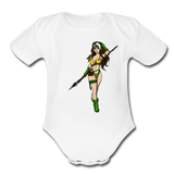 Character #59 Organic Short Sleeve Baby Bodysuit - white