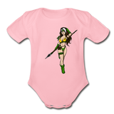 Character #59 Organic Short Sleeve Baby Bodysuit - light pink
