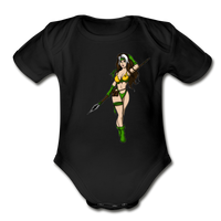 Character #59 Organic Short Sleeve Baby Bodysuit - black