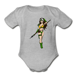 Character #59 Organic Short Sleeve Baby Bodysuit - heather gray