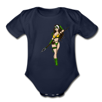 Character #59 Organic Short Sleeve Baby Bodysuit - dark navy