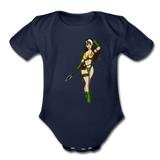 Character #59 Organic Short Sleeve Baby Bodysuit - dark navy