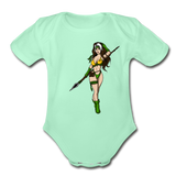 Character #59 Organic Short Sleeve Baby Bodysuit - light mint