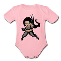 Character #60 Organic Short Sleeve Baby Bodysuit - light pink