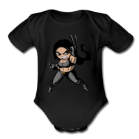Character #60 Organic Short Sleeve Baby Bodysuit - black