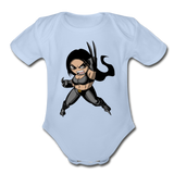 Character #60 Organic Short Sleeve Baby Bodysuit - sky