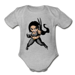 Character #60 Organic Short Sleeve Baby Bodysuit - heather gray