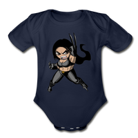 Character #60 Organic Short Sleeve Baby Bodysuit - dark navy
