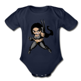 Character #60 Organic Short Sleeve Baby Bodysuit - dark navy