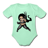 Character #60 Organic Short Sleeve Baby Bodysuit - light mint