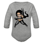 Character #60 Organic Long Sleeve Baby Bodysuit - heather gray